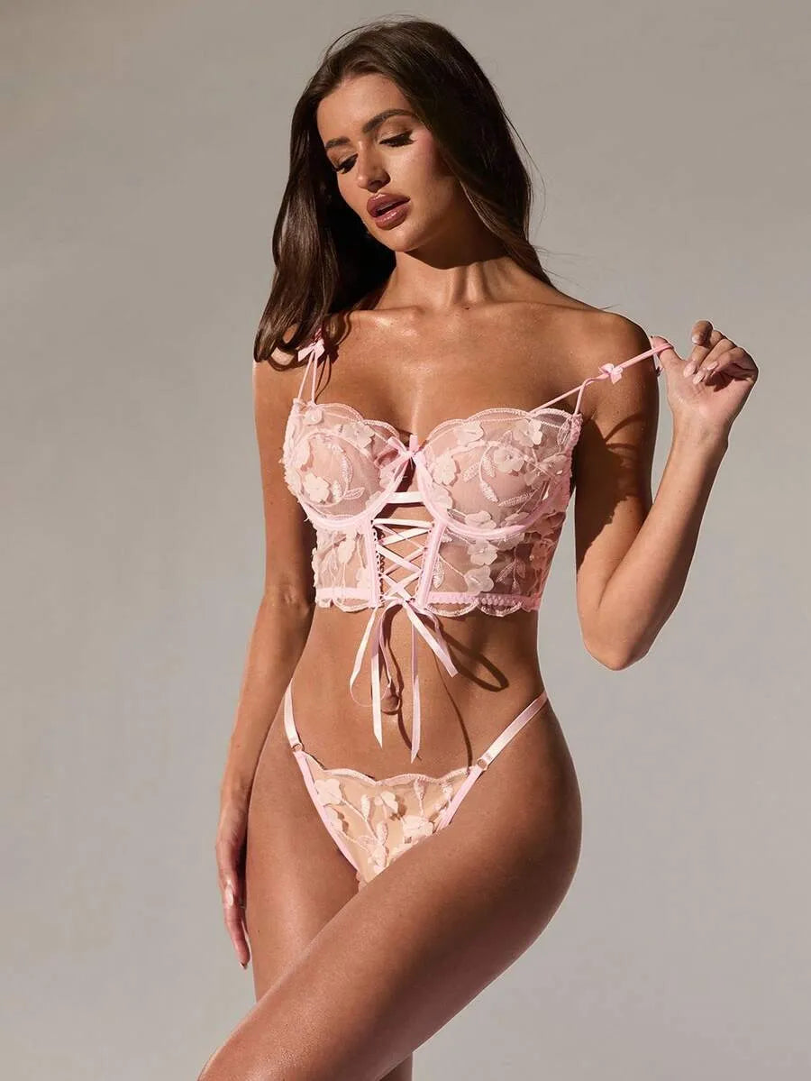 Rožinis apatinio trikotažo komplektas ANTONY