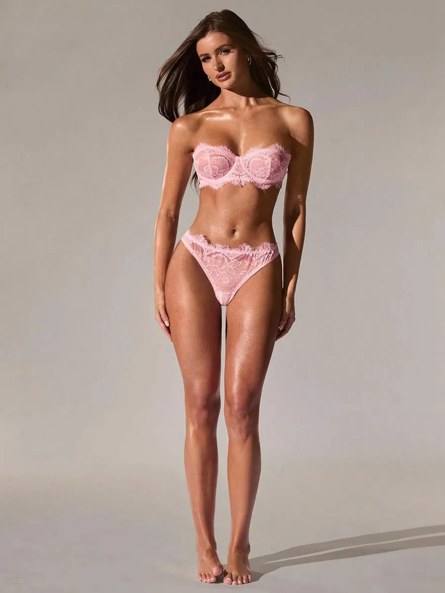 Rožinis apatinio trikotažo komplektas BLERIM